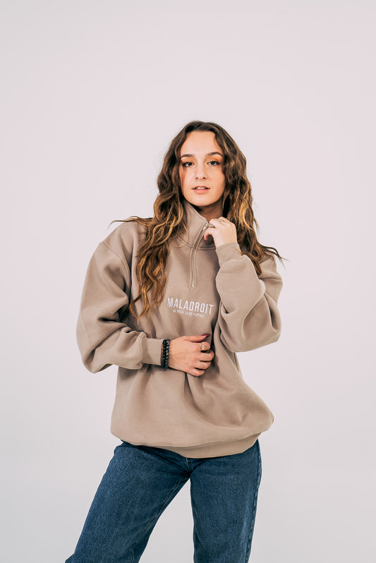 The essential 1/4 zip sweater - Beige