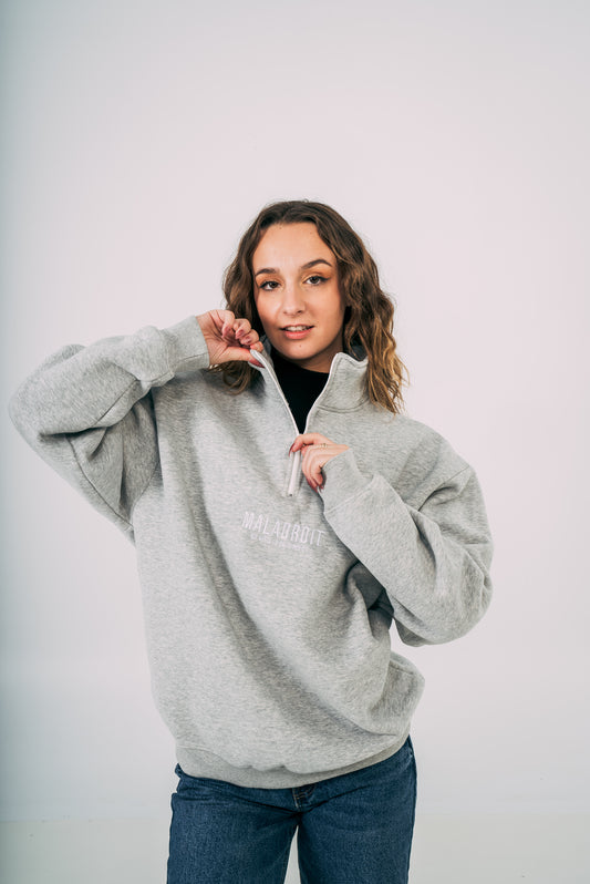 The essential 1/4 zip sweater - Grey